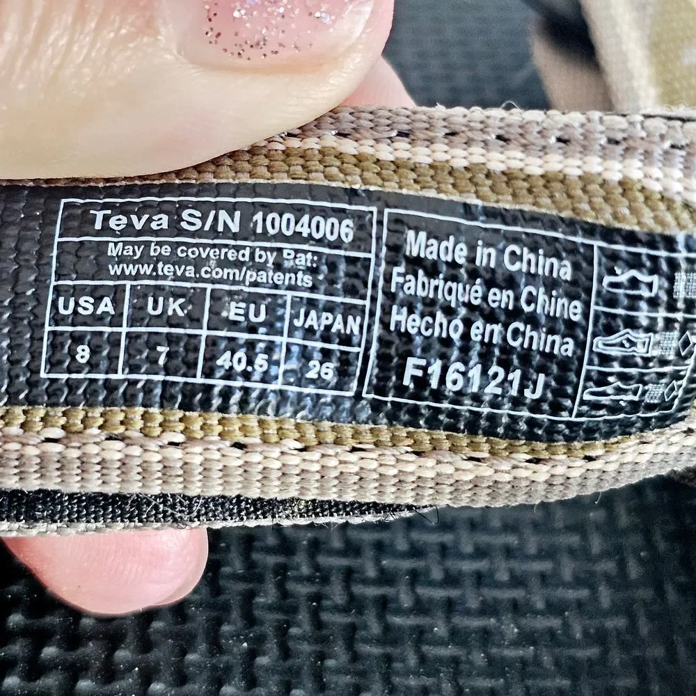 Teva Original Universal Sandals Geometric Brown Tan Gorpcore Mens 8 Boho Hiking‎